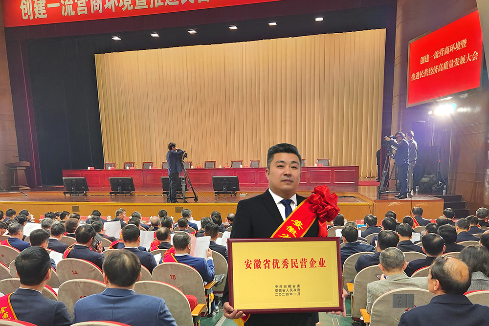安徽省新春**會，豪家股份榮獲“安徽省百名優(yōu)秀民營企業(yè)”稱號
